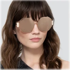 Linda Farrow Sunglasses-- Marie Oversized Sunglasses in Rose Gold - LFL1089C4SUN - Eyewear - Avvenice