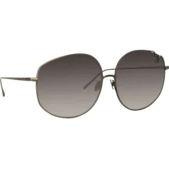 Linda Farrow Sunglasses-- Marisa Oversized Sunglasses in Nickel - LFL1056C5SUN - Eyewear - Avvenice