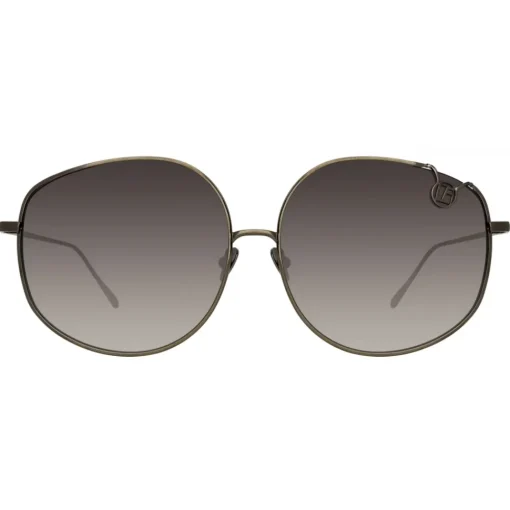 Linda Farrow Sunglasses-- Marisa Oversized Sunglasses in Nickel - LFL1056C5SUN - Eyewear - Avvenice