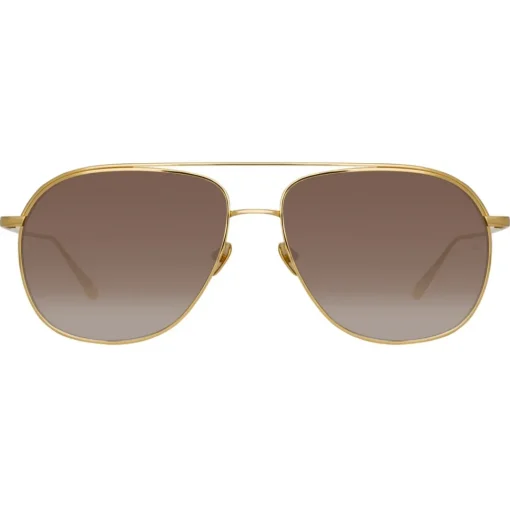 Linda Farrow Sunglasses-- Matis Aviator Sunglasses in Yellow Gold - LFL1279C2SUN - Eyewear - Avvenice