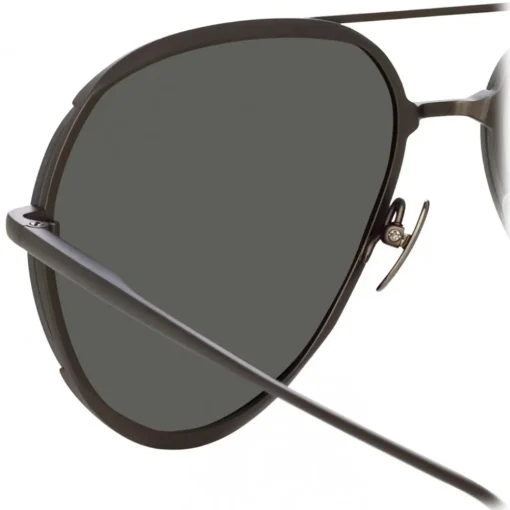 Linda Farrow Sunglasses-- Matisse Aviator Sunglasses in Nickel - LFL1207C4SUN - Eyewear - Avvenice
