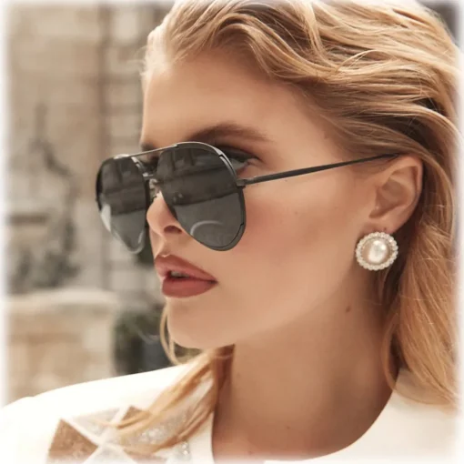 Linda Farrow Sunglasses-- Matisse Aviator Sunglasses in Nickel - LFL1207C4SUN - Eyewear - Avvenice
