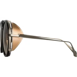 Linda Farrow Sunglasses-- Maverick Aviator Sunglasses in White Gold - LFL1358C3SUN - Eyewear - Avvenice
