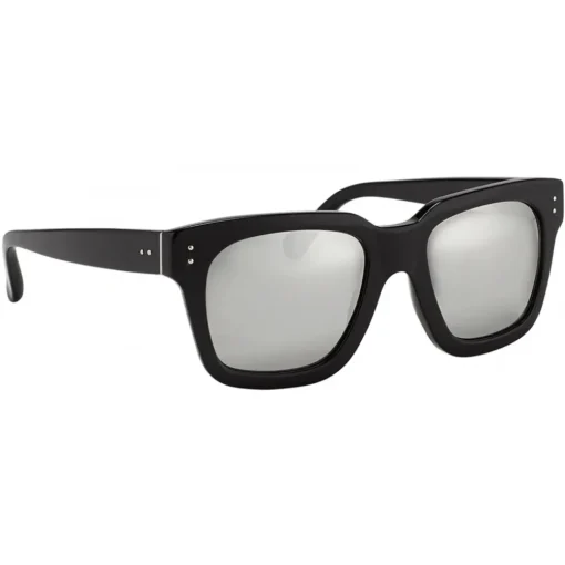 Linda Farrow Sunglasses-- Max D-Frame Sunglasses in Black Silver - LFL71C50SUN - Eyewear - Avvenice