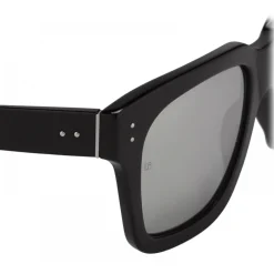 Linda Farrow Sunglasses-- Max D-Frame Sunglasses in Black Silver - LFL71C50SUN - Eyewear - Avvenice