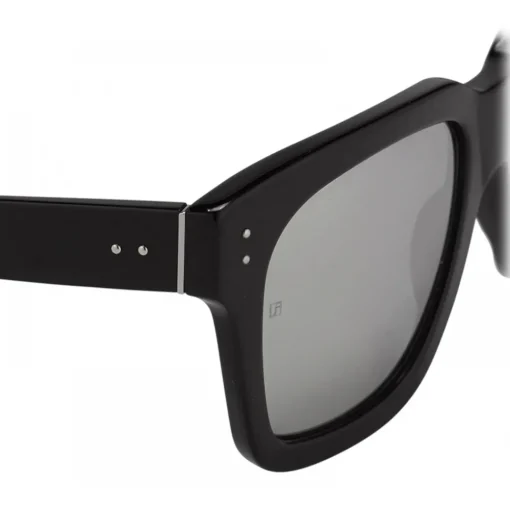 Linda Farrow Sunglasses-- Max D-Frame Sunglasses in Black Silver - LFL71C50SUN - Eyewear - Avvenice