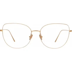 Linda Farrow Sunglasses-- Maya Cat Eye Optical Glasses in Rose Gold - LF38C3OPT - Eyewear - Avvenice