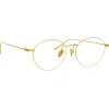 Linda Farrow Sunglasses-- Mayne A Oval Optical Glasses in Yellow Gold - LF33AC1OPT - Eyewear - Avvenice