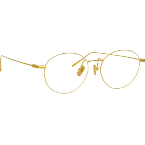Linda Farrow Sunglasses-- Mayne A Oval Optical Glasses in Yellow Gold - LF33AC1OPT - Eyewear - Avvenice
