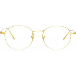 Linda Farrow Sunglasses-- Mayne A Oval Optical Glasses in Yellow Gold - LF33AC1OPT - Eyewear - Avvenice
