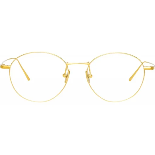 Linda Farrow Sunglasses-- Mayne A Oval Optical Glasses in Yellow Gold - LF33AC1OPT - Eyewear - Avvenice