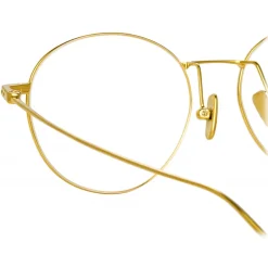 Linda Farrow Sunglasses-- Mayne A Oval Optical Glasses in Yellow Gold - LF33AC1OPT - Eyewear - Avvenice