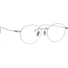 Linda Farrow Sunglasses-- Mayne Oval Optical Glasses in White Gold - LF33C2OPT - Eyewear - Avvenice