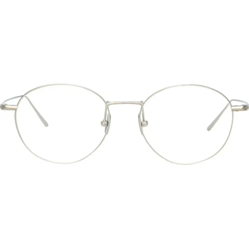 Linda Farrow Sunglasses-- Mayne Oval Optical Glasses in White Gold - LF33C2OPT - Eyewear - Avvenice