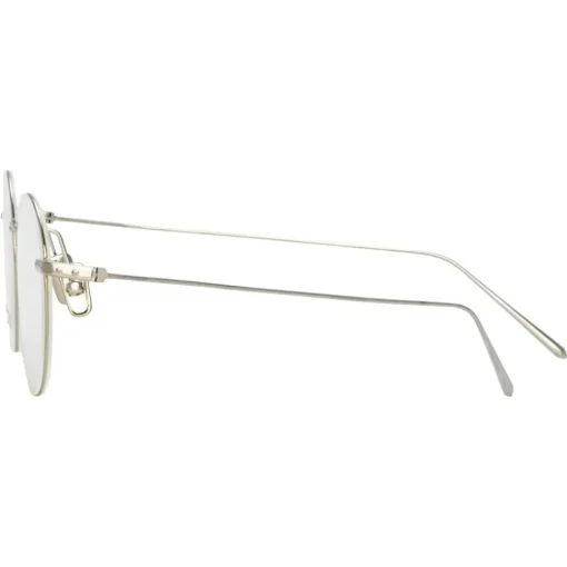 Linda Farrow Sunglasses-- Mayne Oval Optical Glasses in White Gold - LF33C2OPT - Eyewear - Avvenice