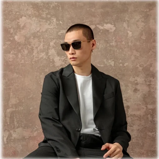Linda Farrow Sunglasses-- Men's Cassin D-Frame Sunglasses in Black - LFL1457C1SUN - Eyewear - Avvenice