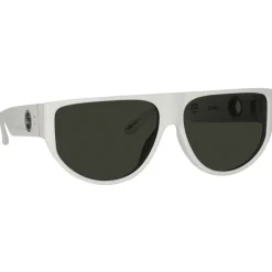 Linda Farrow Sunglasses-- Men's Elodie Flat Top Sunglasses in White - LFL1302C4SUN - Eyewear - Avvenice