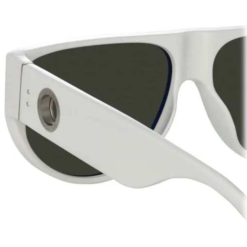 Linda Farrow Sunglasses-- Men's Elodie Flat Top Sunglasses in White - LFL1302C4SUN - Eyewear - Avvenice