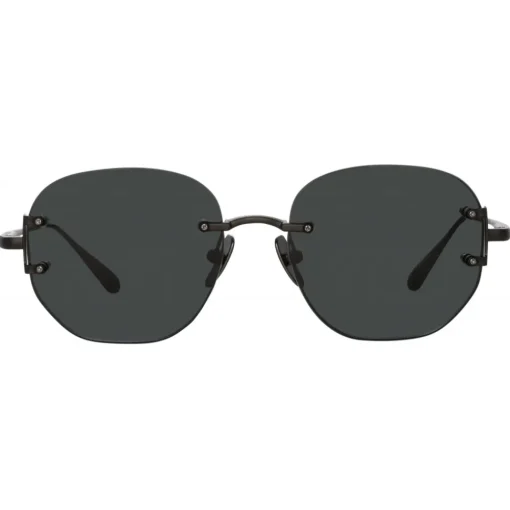 Linda Farrow Sunglasses-- Men's Sandor Angular Sunglasses in Matt Nickel - LFL1497C1SUN - Eyewear - Avvenice