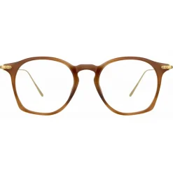 Linda Farrow Sunglasses-- Mila A Square Optical Glasses in Horn - Eyewear - Avvenice
