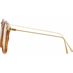 Linda Farrow Sunglasses-- Mila A Square Optical Glasses in Horn - Eyewear - Avvenice