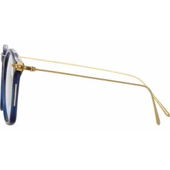 Linda Farrow Sunglasses-- Mila Square Optical Glasses in Navy - LF52C3OPT - Eyewear - Avvenice