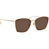Linda Farrow Sunglasses-- Milo Square Sunglasses in Light Gold - LFL1338C5SUN - Eyewear - Avvenice