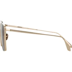 Linda Farrow Sunglasses-- Milo Square Sunglasses in Light Gold - LFL1338C5SUN - Eyewear - Avvenice