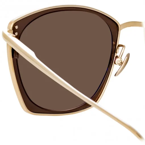 Linda Farrow Sunglasses-- Milo Square Sunglasses in Light Gold - LFL1338C5SUN - Eyewear - Avvenice