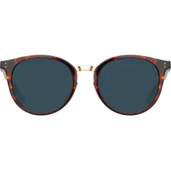 Linda Farrow Sunglasses-- Morgan Oval Sunglasses in Tortoiseshell - LFL1366C2SUN - Eyewear - Avvenice