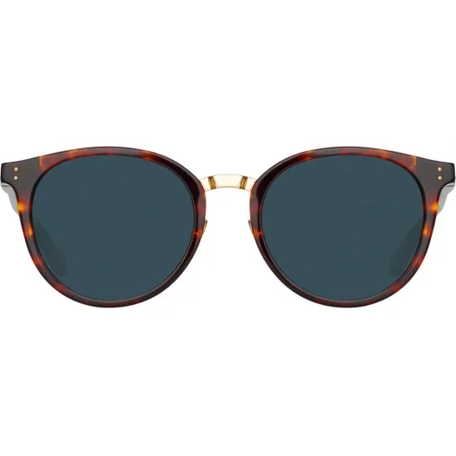 Linda Farrow Sunglasses-- Morgan Oval Sunglasses in Tortoiseshell - LFL1366C2SUN - Eyewear - Avvenice
