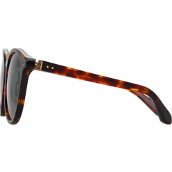 Linda Farrow Sunglasses-- Morgan Oval Sunglasses in Tortoiseshell - LFL1366C2SUN - Eyewear - Avvenice