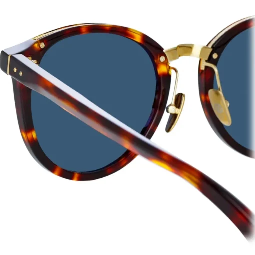 Linda Farrow Sunglasses-- Morgan Oval Sunglasses in Tortoiseshell - LFL1366C2SUN - Eyewear - Avvenice