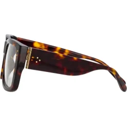 Linda Farrow Sunglasses-- Morrison Rectangular Optical Glasses in Tortoiseshell - LFL1027C6OPT - Eyewear - Avvenice