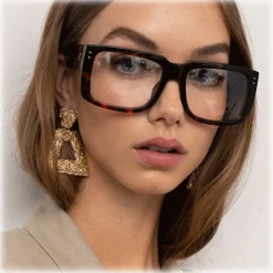 Linda Farrow Sunglasses-- Morrison Rectangular Optical Glasses in Tortoiseshell - LFL1027C6OPT - Eyewear - Avvenice