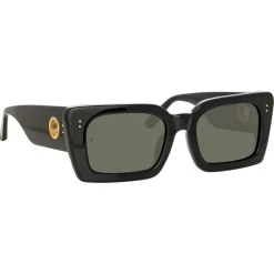 Linda Farrow Sunglasses-- Nieve Rectangular Sunglasses in Black - LFL1297C1SUN - Eyewear - Avvenice