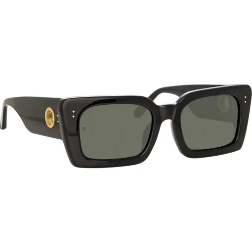 Linda Farrow Sunglasses-- Nieve Rectangular Sunglasses in Black - LFL1297C1SUN - Eyewear - Avvenice