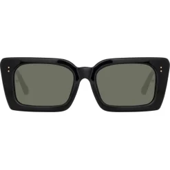 Linda Farrow Sunglasses-- Nieve Rectangular Sunglasses in Black - LFL1297C1SUN - Eyewear - Avvenice