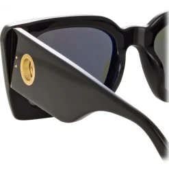 Linda Farrow Sunglasses-- Nieve Rectangular Sunglasses in Black - LFL1297C1SUN - Eyewear - Avvenice