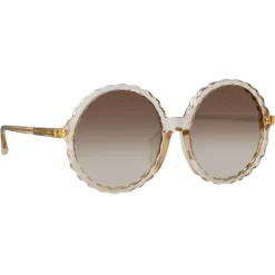 Linda Farrow Sunglasses-- Nova Round Sunglasses in Ash - LFL1354C3SUN - Eyewear - Avvenice