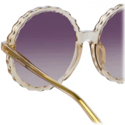 Linda Farrow Sunglasses-- Nova Round Sunglasses in Ash - LFL1354C3SUN - Eyewear - Avvenice