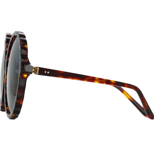 Linda Farrow Sunglasses-- Nova Round Sunglasses in Tortoiseshell - LFL1354C2SUN - Eyewear - Avvenice