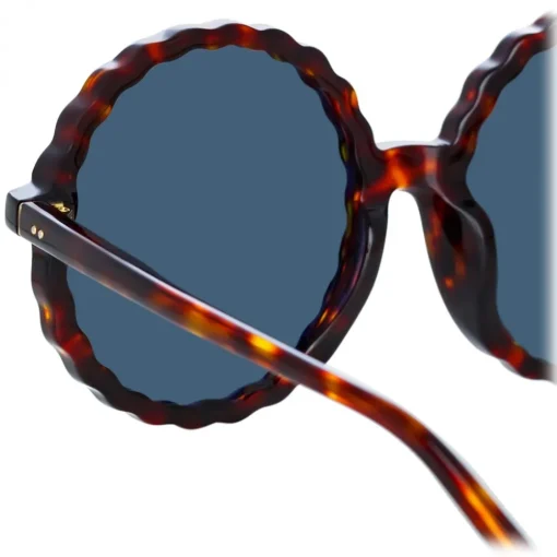Linda Farrow Sunglasses-- Nova Round Sunglasses in Tortoiseshell - LFL1354C2SUN - Eyewear - Avvenice