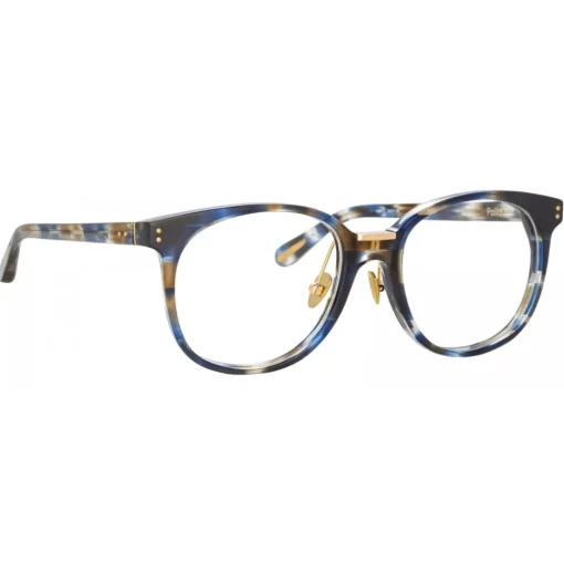 Linda Farrow Sunglasses-- Palla D-Frame Optical Glasses in Blue Tortoiseshell - LFL1277C6OPT - Eyewear - Avvenice