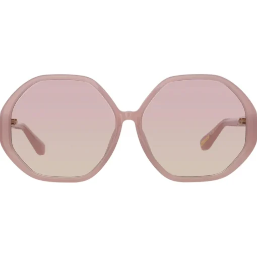 Linda Farrow Sunglasses-- Paloma Hexagon Sunglasses in Lilac - LFL1415C8SUN - Eyewear - Avvenice