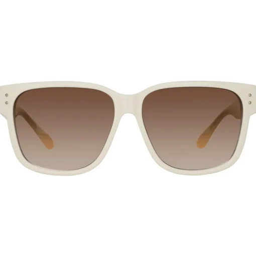 Linda Farrow Sunglasses-- Perry D-Frame Sunglasses in White - LFL1429C3SUN - Eyewear - Avvenice