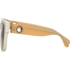 Linda Farrow Sunglasses-- Perry D-Frame Sunglasses in White - LFL1429C3SUN - Eyewear - Avvenice