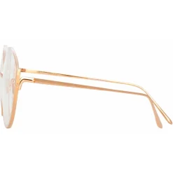 Linda Farrow Sunglasses-- Rae Cat Eye Optical Glasses in Rose Gold - LFL1144C7OPT - Eyewear - Avvenice
