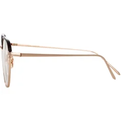 Linda Farrow Sunglasses-- Raif Square Optical Glasses in Rose Gold Brown - LFL819C10OPT - Eyewear - Avvenice