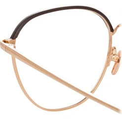 Linda Farrow Sunglasses-- Raif Square Optical Glasses in Rose Gold Brown - LFL819C10OPT - Eyewear - Avvenice